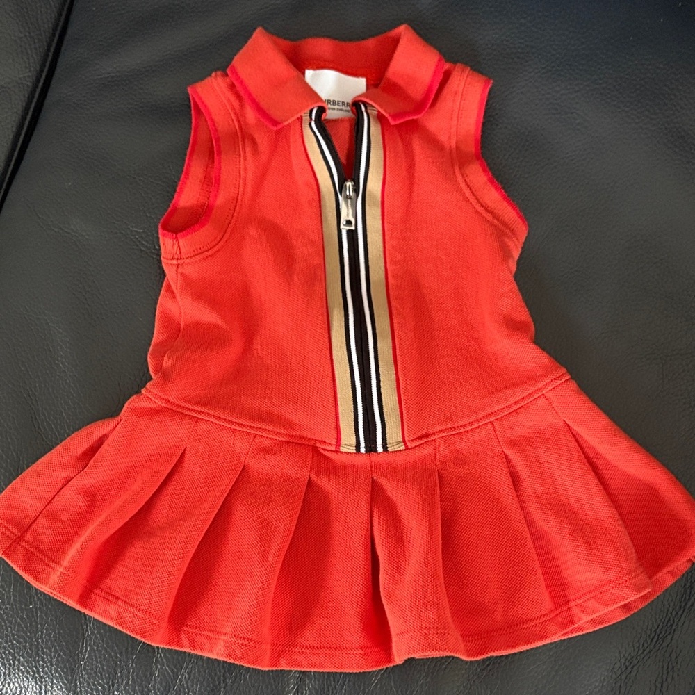 Burberry Kids Casual Dress in orange with Striped Detail